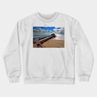 Bournemouth Pier And Beach Dorset England Crewneck Sweatshirt